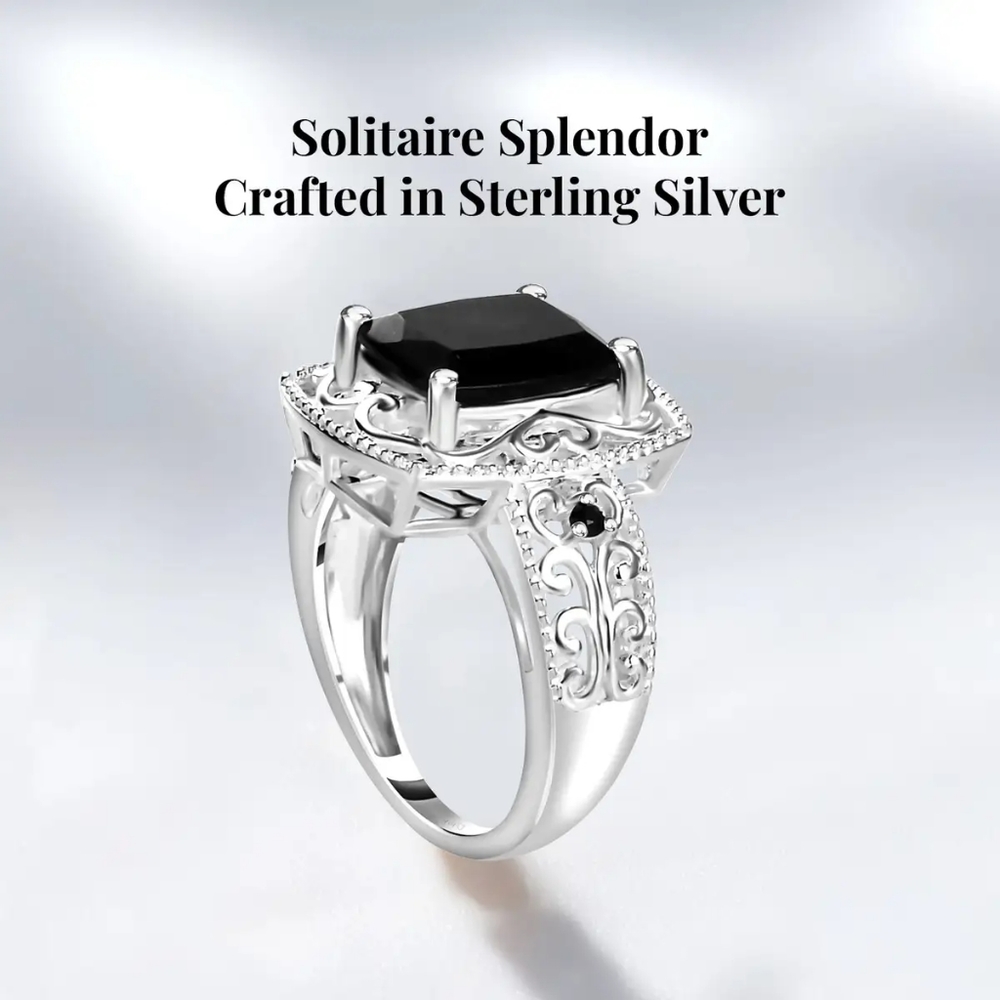 NWOT Host Pick Australian Black Tourmaline Ring , Thai Black Spinel - Picture 3 of 6